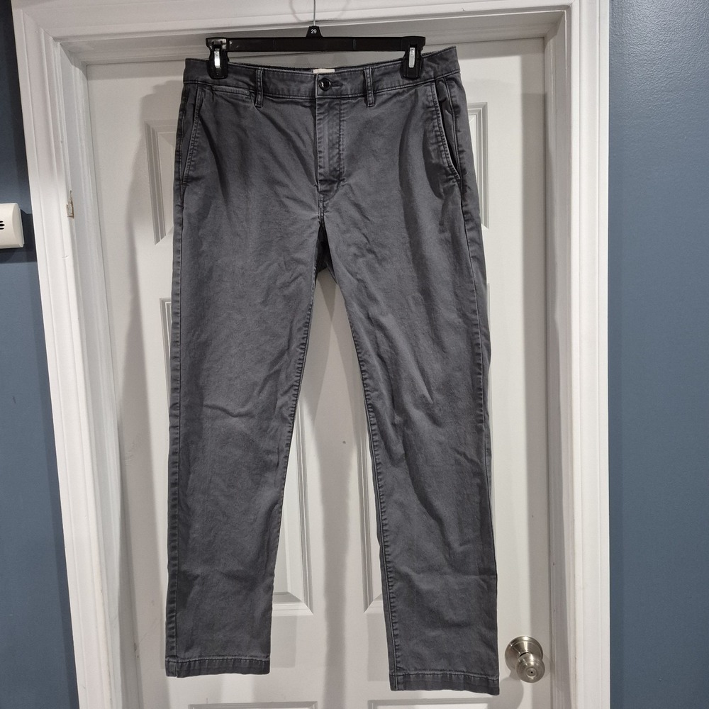 Flint & Tinder Pants Mens 34x32 Gray Straight Fit 365 Chino Stretch Huckberry